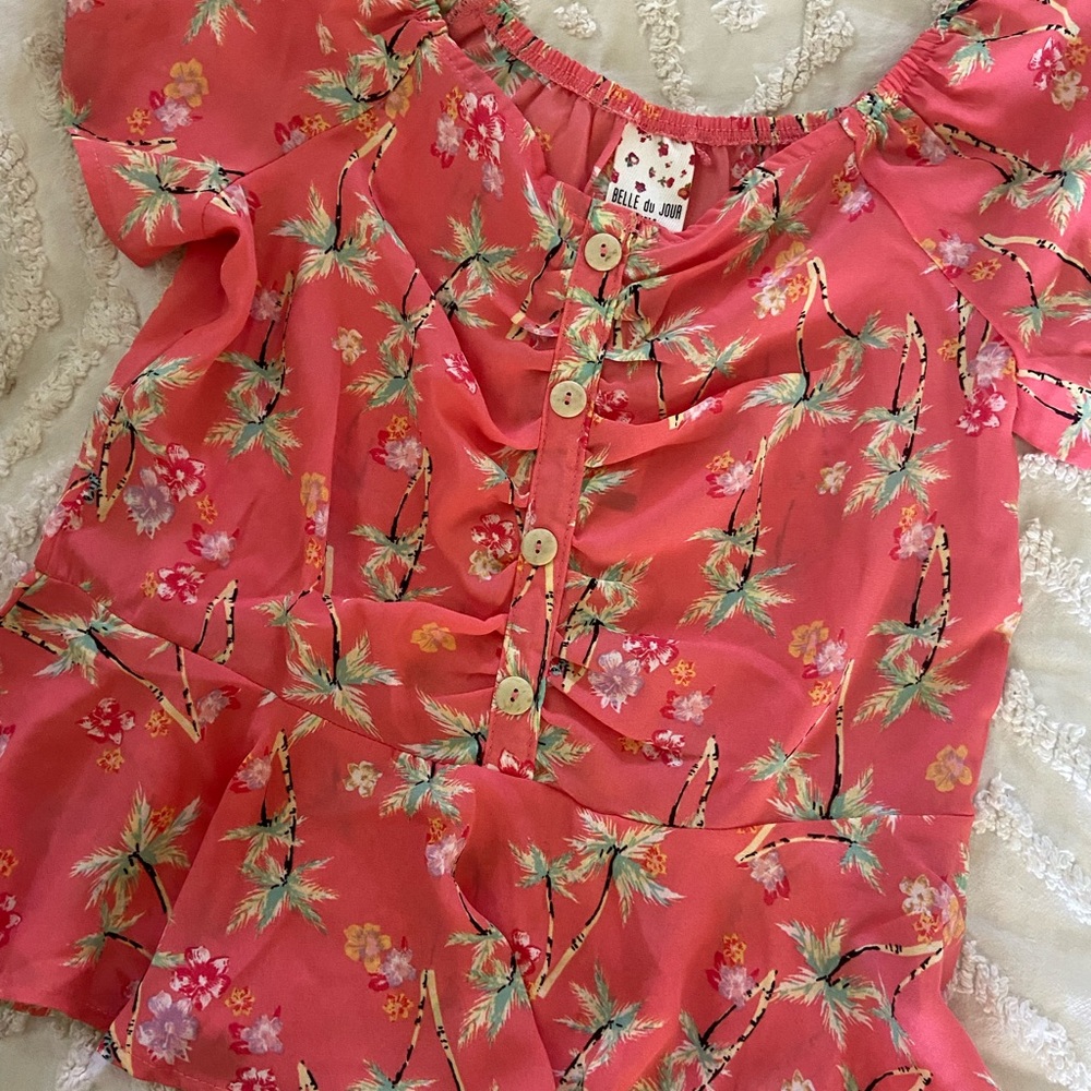 Girls palm tree blouse